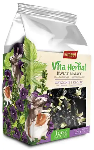 ⁨Vitapol Vita Herbal Kwiat malwy dla gryzoni i królika 15g⁩ w sklepie Wasserman.eu