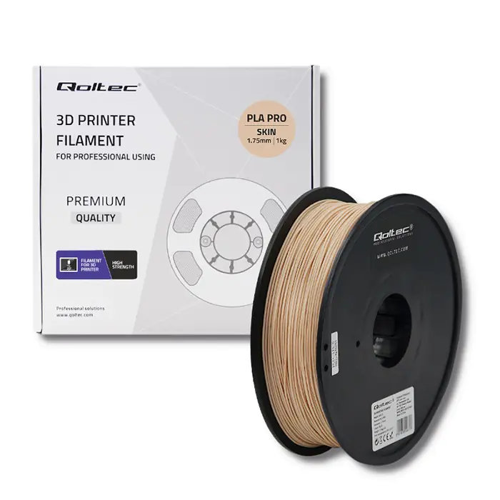 ⁨Qoltec Professional 3D Printing filament | PLA PRO | 1.75mm | 1kg | Skin (0NC)⁩ at Wasserman.eu