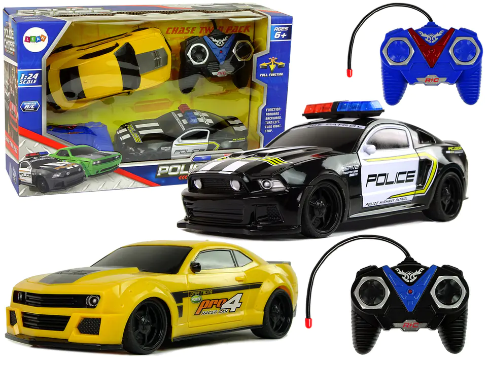 ⁨Autka R/C Pościg Policyjny Patrol Żółte Auto Sportowe Piloty⁩ w sklepie Wasserman.eu