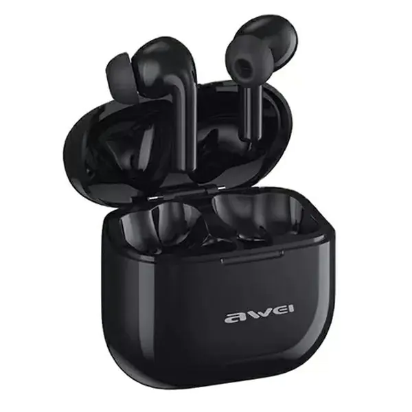 ⁨AWEI Bluetooth 5.3 T1 Pro headphones + dock black/black⁩ at Wasserman.eu