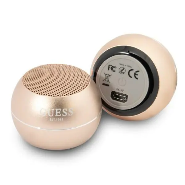⁨Guess głośnik Bluetooth GUWSALGED Speaker mini złoty/gold⁩ w sklepie Wasserman.eu