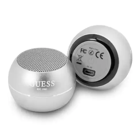 ⁨Guess głośnik Bluetooth GUWSALGEG Speaker mini szary/grey⁩ w sklepie Wasserman.eu