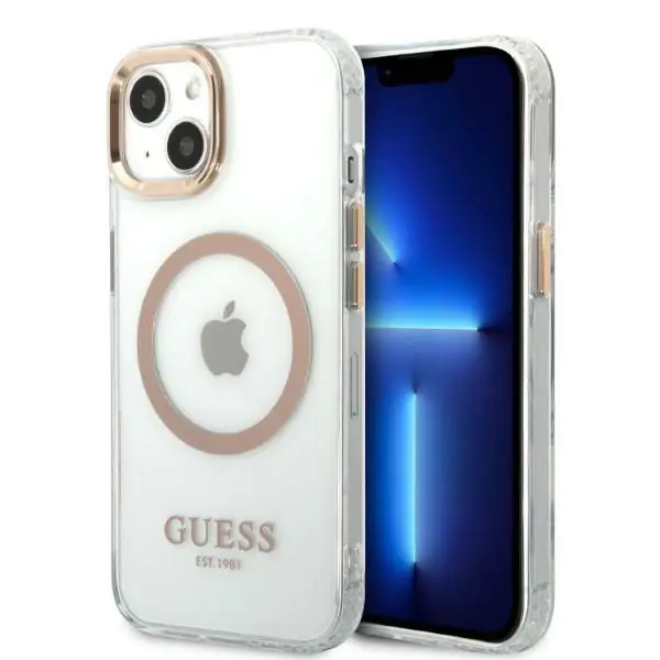 ⁨Guess Metal Outline Magsafe - Etui iPhone 13 (przezroczysty)⁩ w sklepie Wasserman.eu