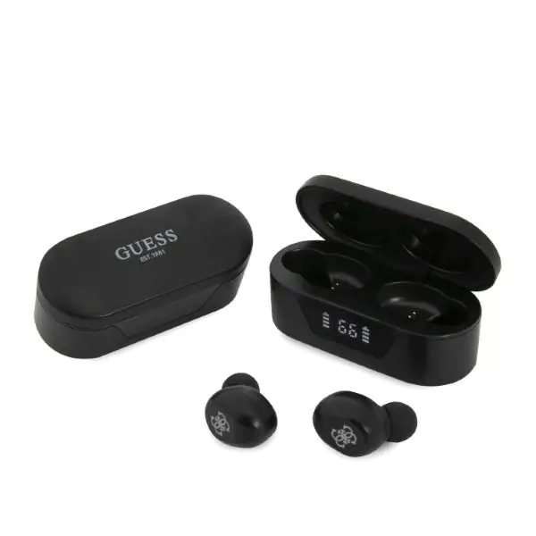 ⁨Guess Bluetooth headphones GUTWST31EK TWS + docking station black/black⁩ at Wasserman.eu