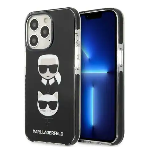 ⁨Karl Lagerfeld KLHCP13LTPE2TK iPhone 13 Pro / 13 6,1" hardcase czarny/black Karl&Choupette Head⁩ w sklepie Wasserman.eu