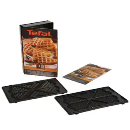 ⁨TEFAL XA800612 Heart shape Waffle plates for SW852 Sandwich maker, Black⁩ at Wasserman.eu