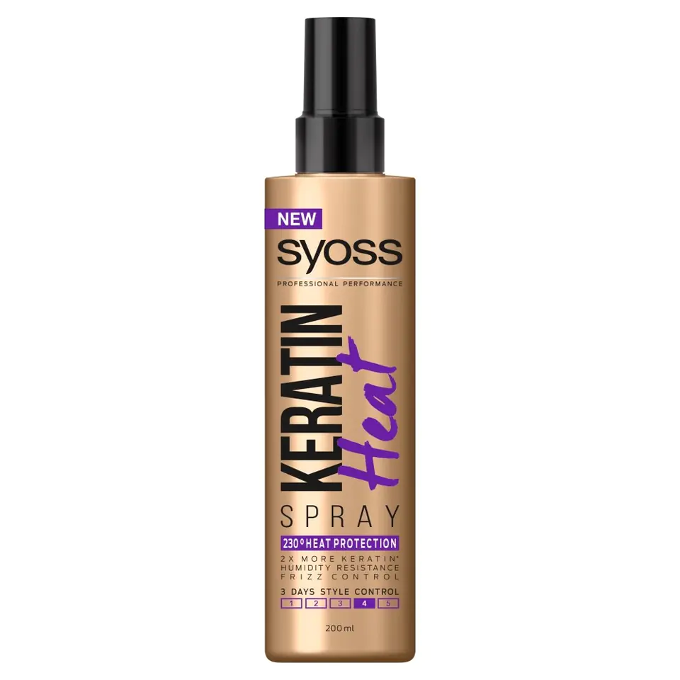 ⁨Schwarzkopf Syoss Keratin Heat Modeling Hair Spray 200ml⁩ at Wasserman.eu