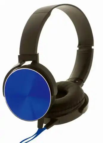 ⁨Słuchawki stereo z mikrofonem Montana Czarno-niebieskie⁩ w sklepie Wasserman.eu