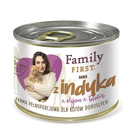 ⁨FamilyFirst Danie z indykiem adult 200g⁩ w sklepie Wasserman.eu