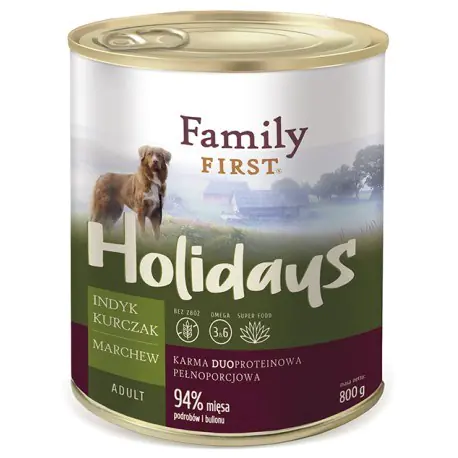 ⁨FamilyFirst Indyk+kurczak+marchew adult 800g⁩ w sklepie Wasserman.eu