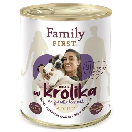 ⁨FamilyFirst Bogata w królika+gruszka adult 800g⁩ w sklepie Wasserman.eu