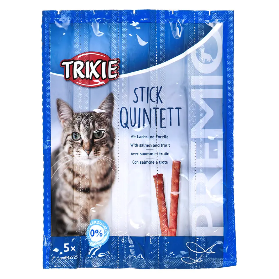 ⁨Snacks Premio Sticks-blackened salmon with trout-dry cat food-5x5g⁩ at Wasserman.eu