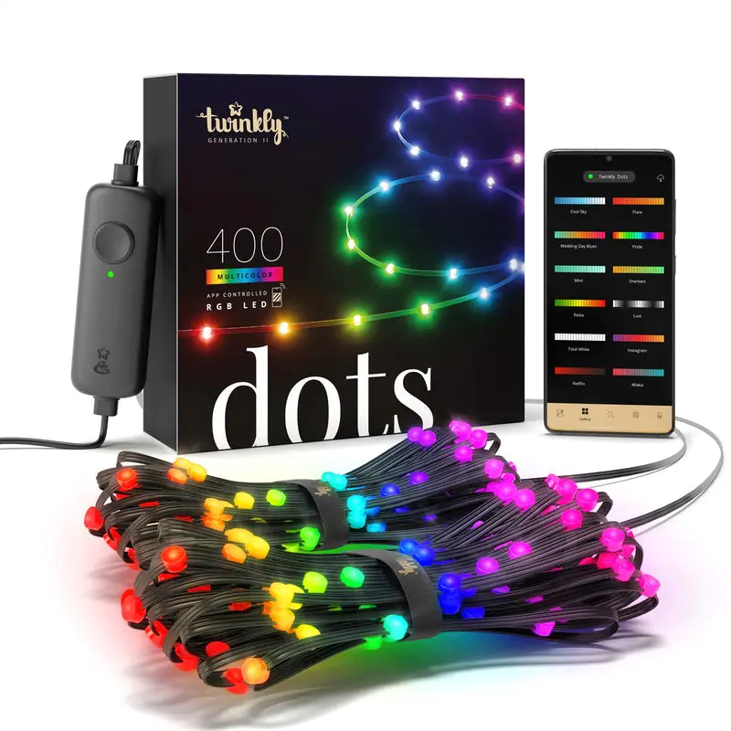 ⁨Inteligentne lampki Twinkly Dots 400 RGB 20 m⁩ w sklepie Wasserman.eu