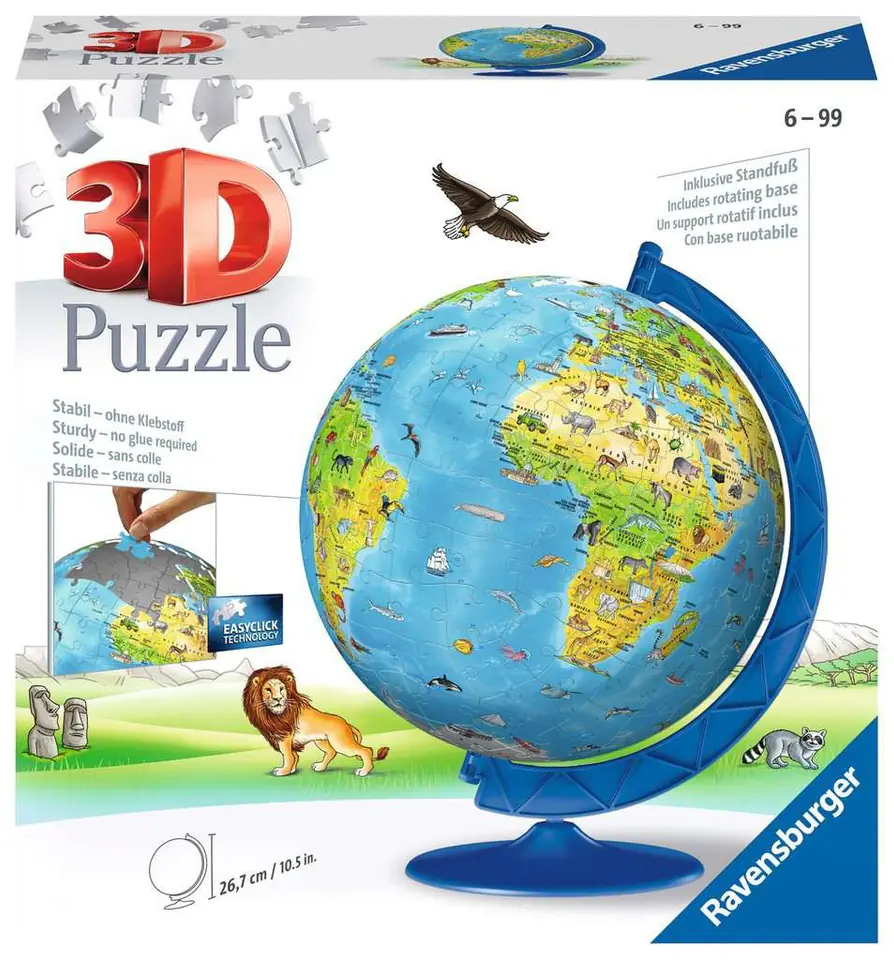 ⁨Puzzle 180 elementów 3D Kula Dziecinny globus⁩ w sklepie Wasserman.eu