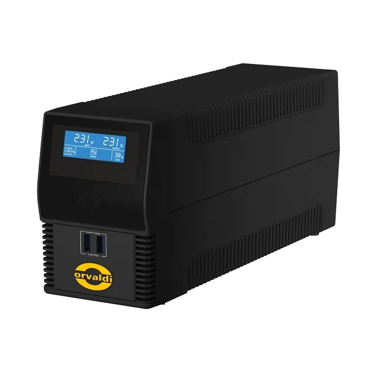 ⁨ORVALDI I650LCD USB UPS 4X IEC, 600VA/360W, 7AH⁩ at Wasserman.eu