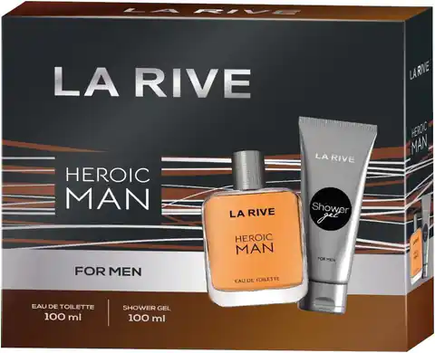 ⁨La Rive for Men Zestaw prezentowy Heroic Man (woda toaletowa 100ml+żel pod prysznic 100ml)⁩ w sklepie Wasserman.eu