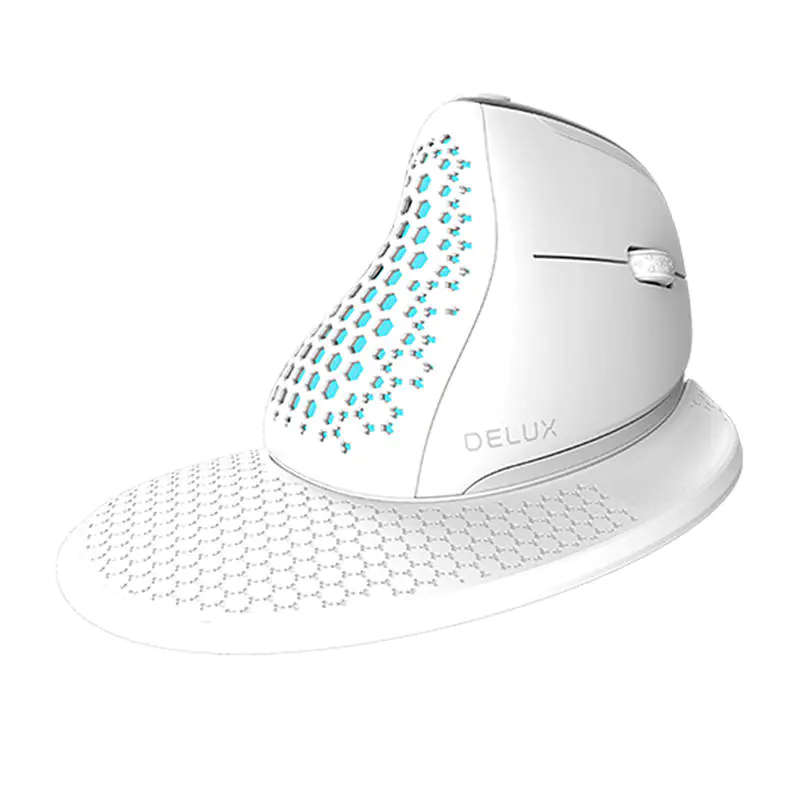 ⁨Delux M618XSD Wireless Vertical Mouse BT+2.4G RGB (White)⁩ at Wasserman.eu