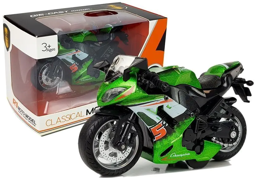 ⁨Motorcycle with Winding and Sound 1:14 Green⁩ at Wasserman.eu