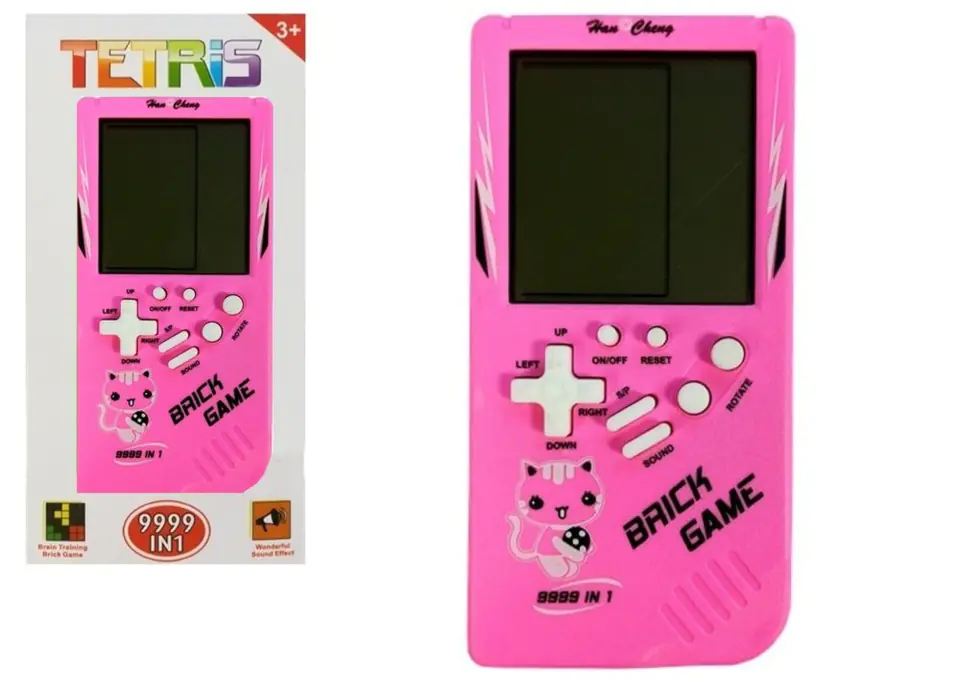 ⁨Gra Elektroniczna Tetris Brick Game Różowa⁩ w sklepie Wasserman.eu