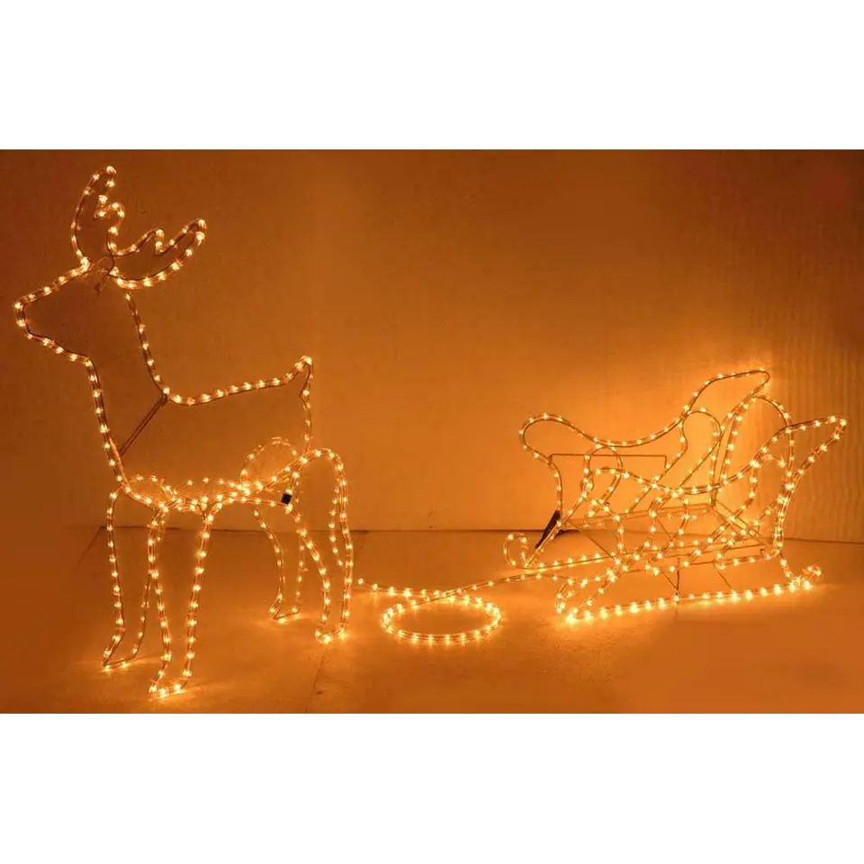 ⁨Christmas reindeer with sleigh Christmas figurine 504 LED IP 44 mains power supply⁩ at Wasserman.eu