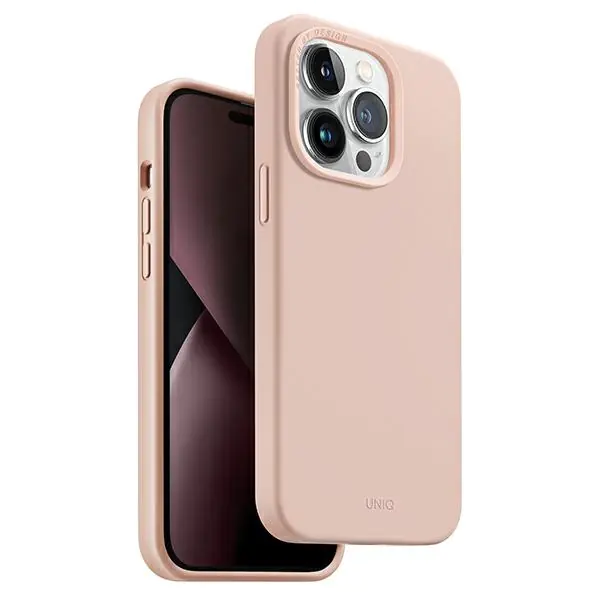 ⁨UNIQ etui Lino Hue iPhone 14 Pro 6,1" Magclick Charging rózowy/blush pink⁩ w sklepie Wasserman.eu