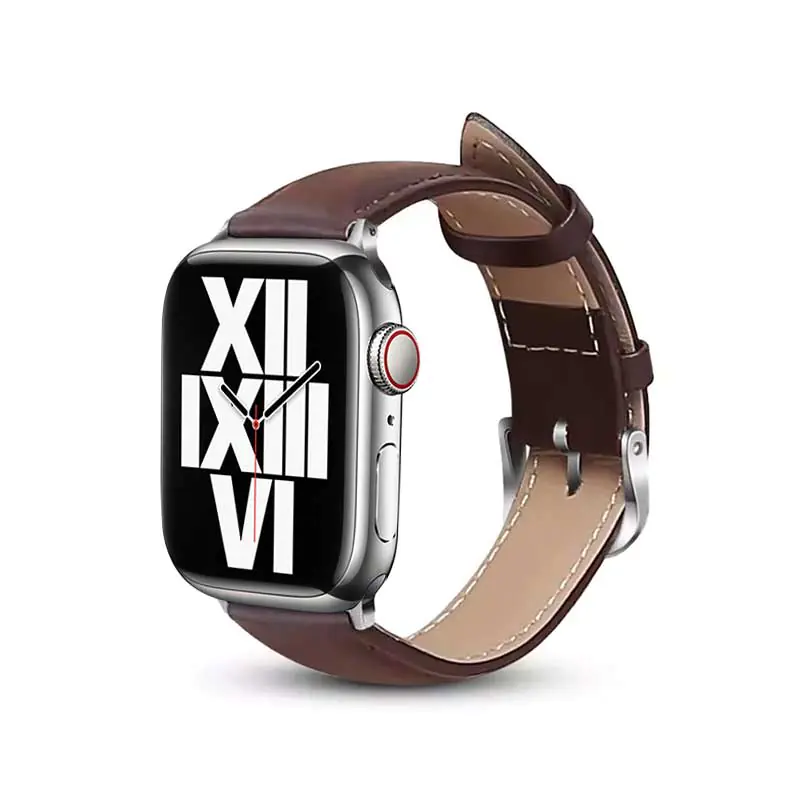 ⁨Crong Noble Band - Pasek z naturalnej skóry do Apple Watch 38/40/41 mm (Espresso)⁩ w sklepie Wasserman.eu