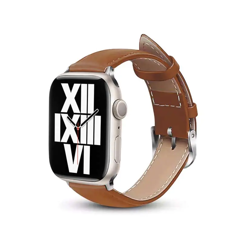 ⁨Crong Noble Band - Pasek z naturalnej skóry do Apple Watch 38/40/41 mm (Mokka)⁩ w sklepie Wasserman.eu