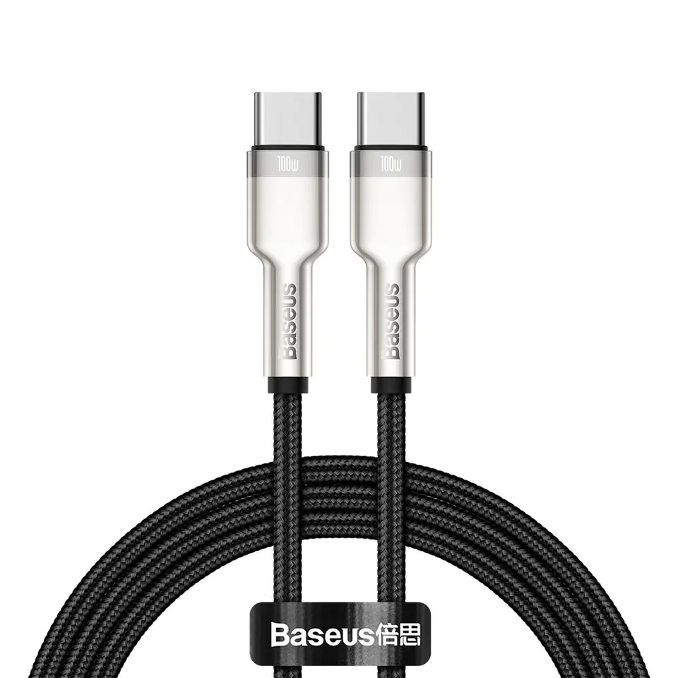 ⁨Kabel USB-C do USB-C Baseus Cafule, 100W, 1m (czarny)⁩ w sklepie Wasserman.eu