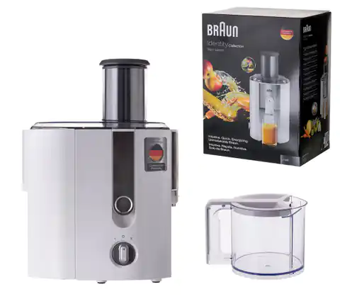 ⁨Braun J 500 WH Juice extractor 900 W Stainless steel, White⁩ at Wasserman.eu