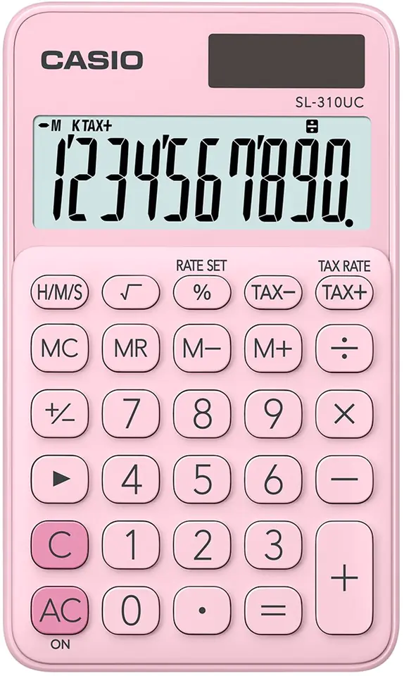 ⁨CASIO CALCULATOR POCKET SL-310UC PK PINK, 10 DIGIT DISPLAY⁩ at Wasserman.eu