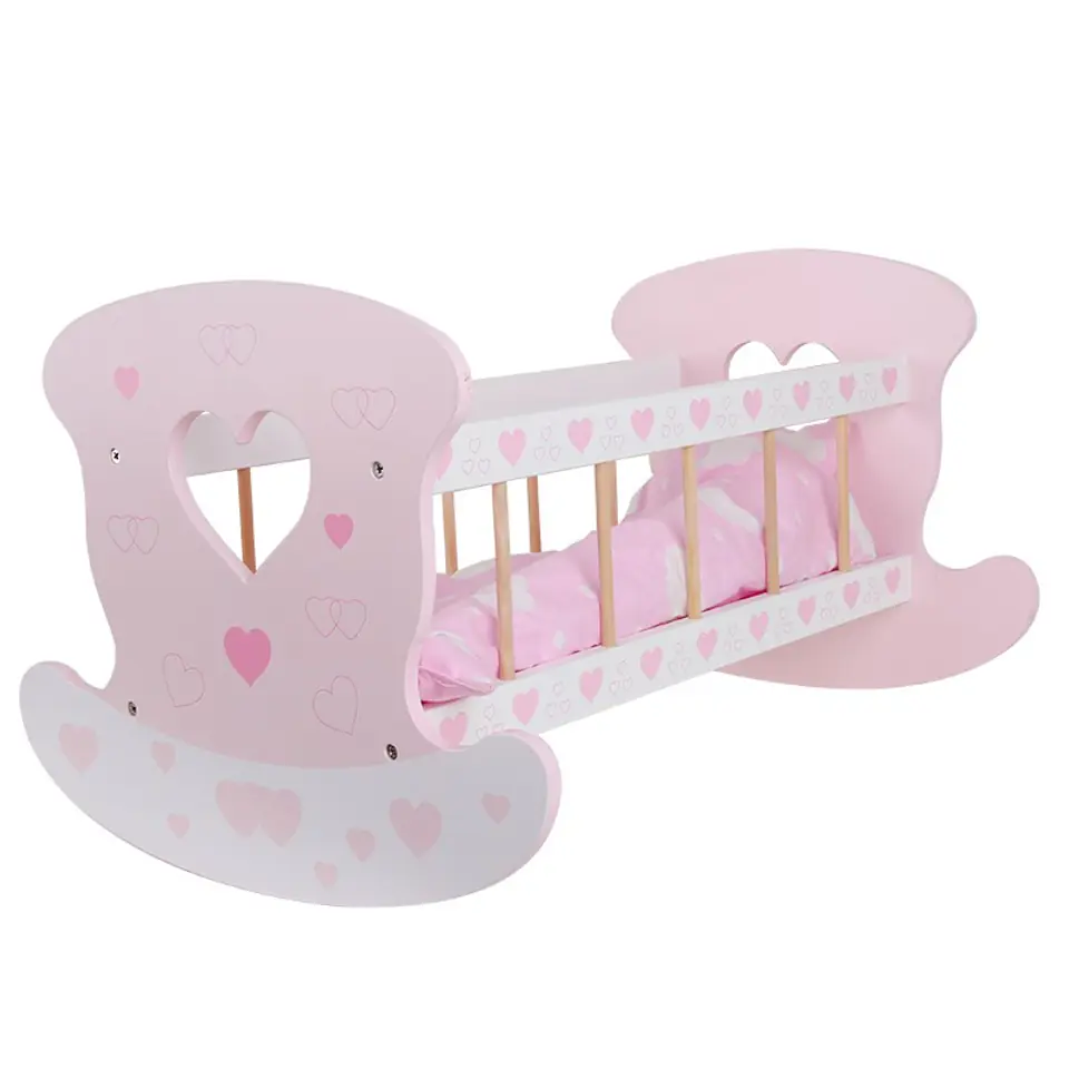 ⁨MALOWANY LAS Wooden cradle for dolls pink⁩ at Wasserman.eu