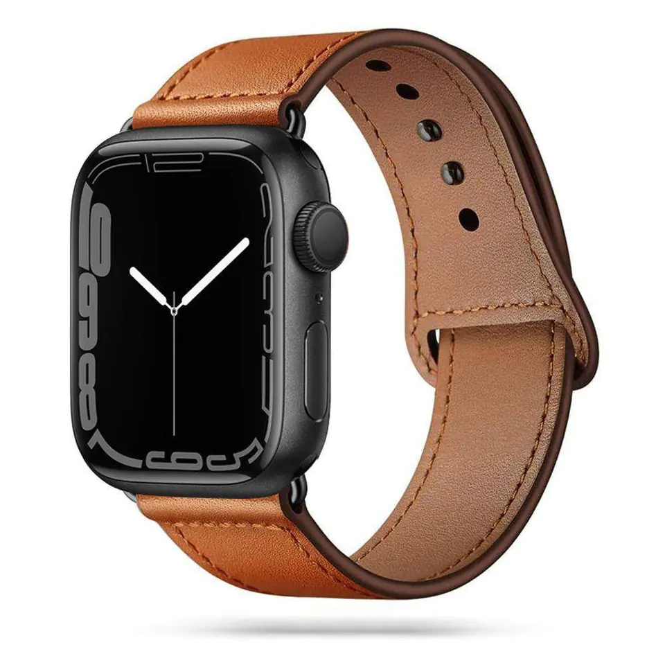 ⁨Strap for APPLE WATCH 4 / 5 / 6 / 7 / 8 / SE (38 / 40 / 41 MM) Tech-Protect LeatherFit brown⁩ at Wasserman.eu