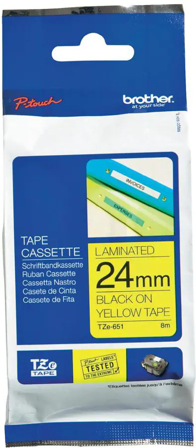 ⁨Tape BROTHER laminated Black TZe-651⁩ at Wasserman.eu