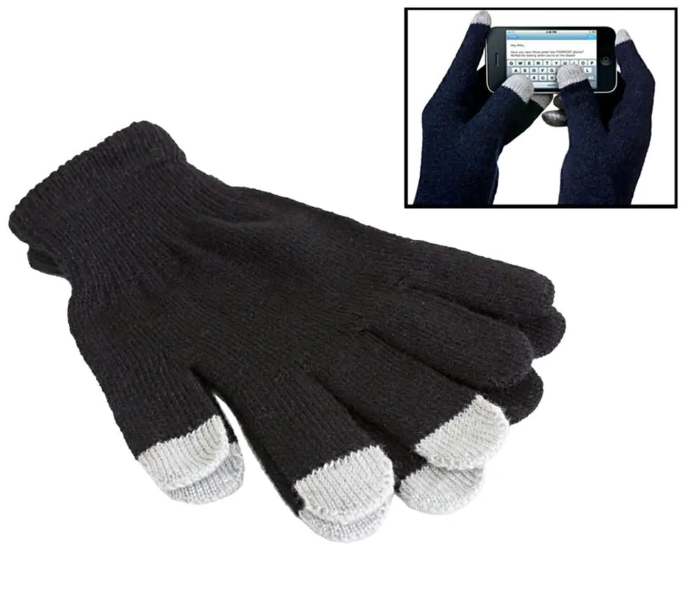 ⁨BQ19E Rękawiczki dotykowe czarne⁩ w sklepie Wasserman.eu