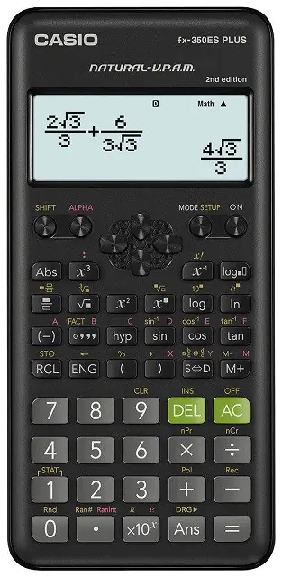 ⁨CASIO CALCULATOR SCIENTIFIC FX-350ESPLUS-2 BLACK, 12 DIGIT DISPLAY⁩ at Wasserman.eu