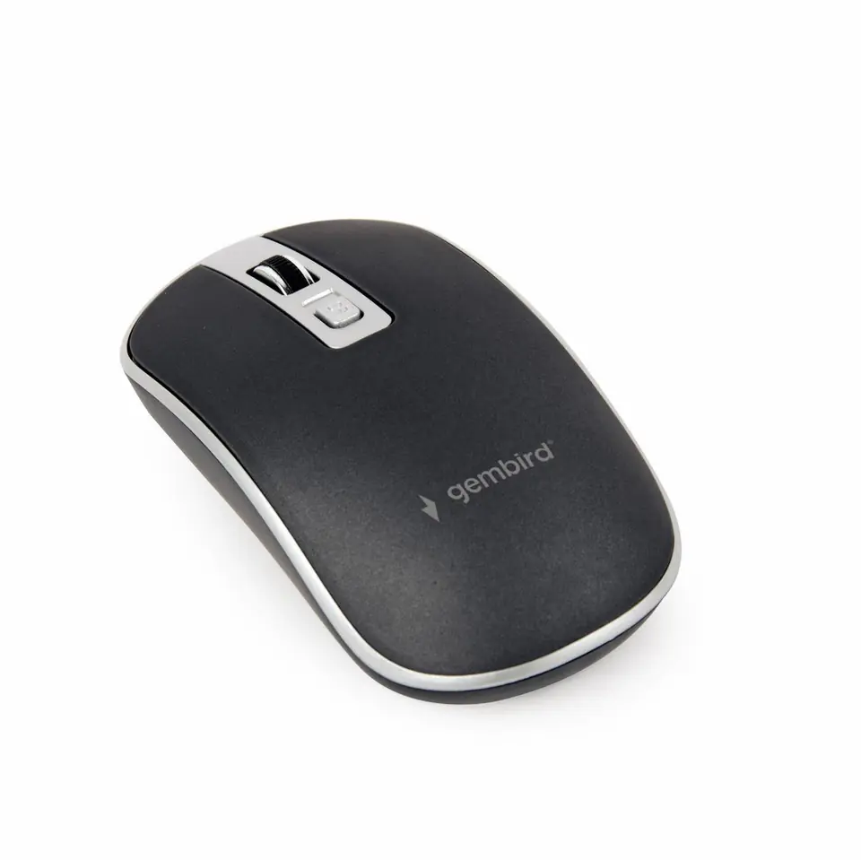 ⁨Gembird MUSW-4B-06-BS 4-button wireless optical mouse 1600 DPI, black-silver⁩ at Wasserman.eu