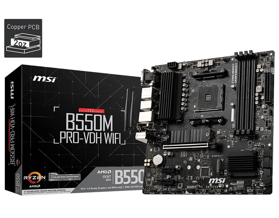 B550M PRO-VDH AM4 4DDR4 HDMI/DP/VGA mATX at Wasserman.eu