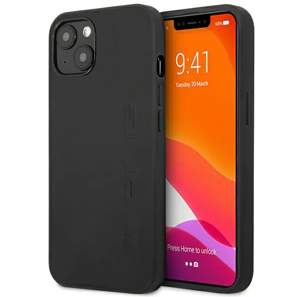 ⁨AMG AMHCP14MDOLBK iPhone 14 Plus 6,7" czarny/black hardcase Leather Hot Stamped⁩ w sklepie Wasserman.eu