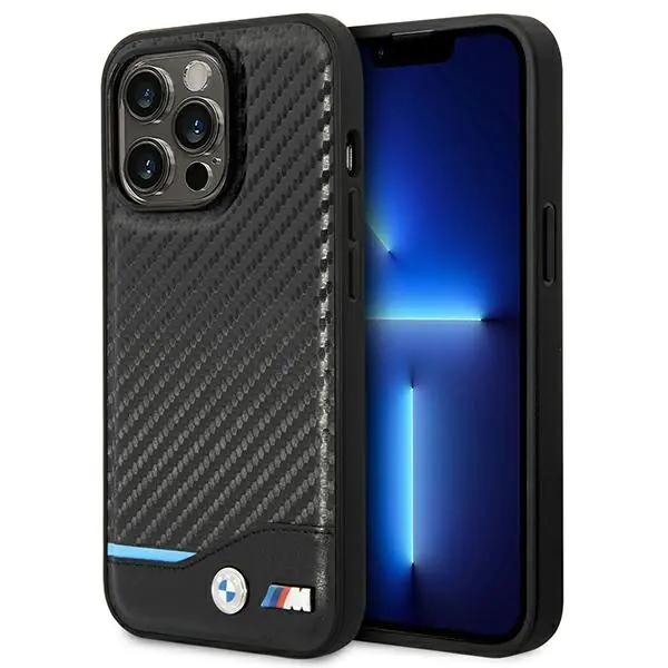 ⁨Case BMW BMHCP14L22NBCK iPhone 14 Pro 6,1" black/black Leather Carbon⁩ at Wasserman.eu