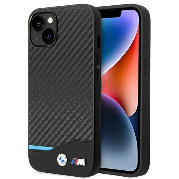 ⁨Case BMW BMHCP14M22NBCK iPhone 14 Plus 6,7" black/black Leather Carbon⁩ at Wasserman.eu