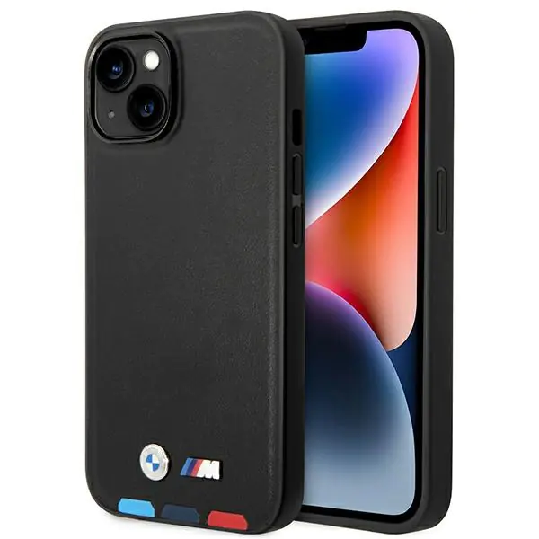 ⁨Case BMW BMHCP14S22PTDK iPhone 14 6,1" black/black Leather Stamp Tricolor⁩ at Wasserman.eu