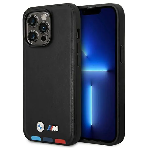 ⁨Case BMW BMHMP14L22PTDK iPhone 14 Pro 6,1" black/black Leather Stamp Tricolor Magsafe⁩ at Wasserman.eu