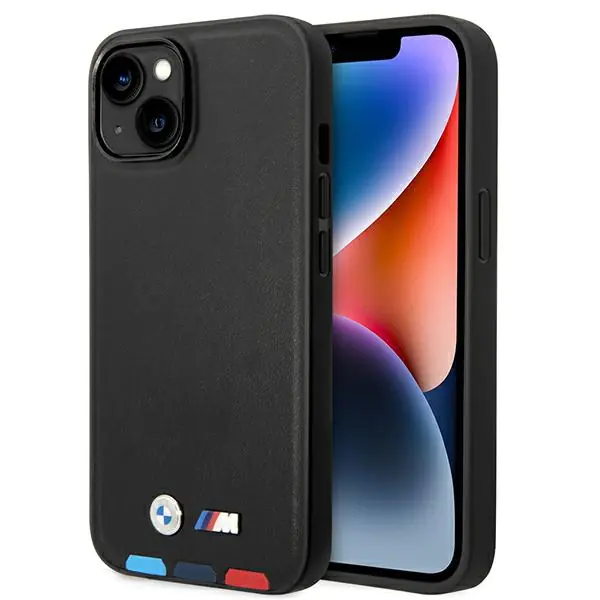 ⁨Case BMW BMHMP14M22PTDK iPhone 14 Plus 6,7" black/black Leather Stamp Tricolor Magsafe⁩ at Wasserman.eu