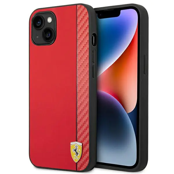 ⁨Ferrari FEHCP14MAXRE iPhone 14 Plus 6,7" czerwony/red hardcase Carbon⁩ w sklepie Wasserman.eu