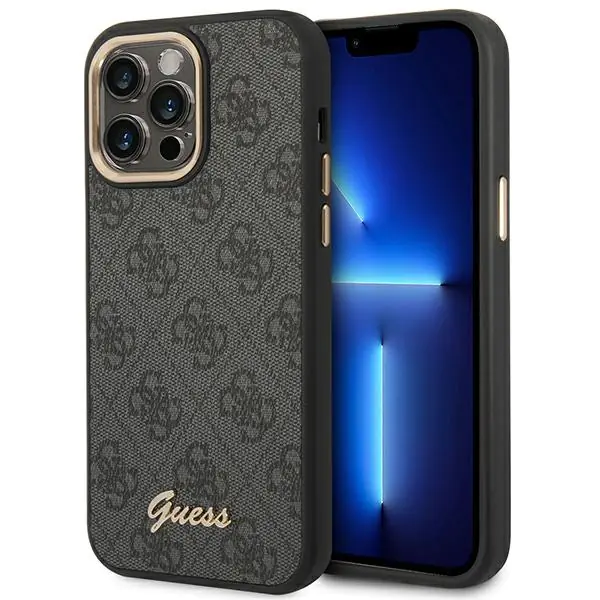 ⁨Guess GUHCP14XHG4SHK iPhone 14 Pro Max 6,7" czarny/black hard case 4G Vintage Gold Logo⁩ w sklepie Wasserman.eu