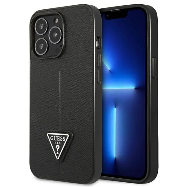 ⁨Guess GUHCP14LPSATLK iPhone 14 Pro 6,1" black/black hardcase SaffianoTriangle Logo⁩ at Wasserman.eu