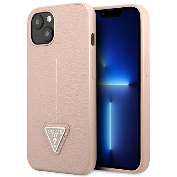⁨Guess GUHCP14MPSATLP iPhone 14 Plus 6,7" pink/pink hardcase SaffianoTriangle Logo⁩ at Wasserman.eu