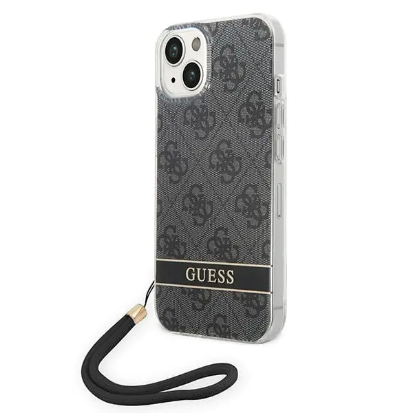 ⁨Guess GUOHCP14MH4STK iPhone 14 Plus 6,7" czarny/black hardcase 4G Print Strap⁩ w sklepie Wasserman.eu