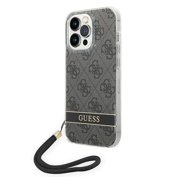 ⁨Guess GUOHCP14XH4STK iPhone 14 Pro Max 6,7" czarny/black hardcase 4G Print Strap⁩ w sklepie Wasserman.eu