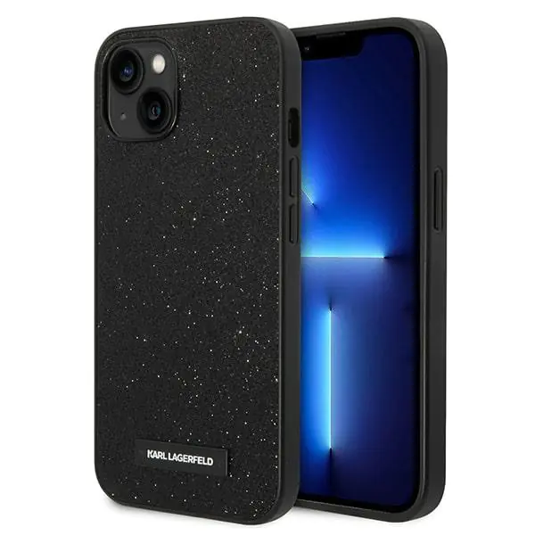 ⁨Karl Lagerfeld KLHCP14MG2ELK iPhone 14 Plus 6,7" hardcase black/black Glitter Plaque Logo⁩ at Wasserman.eu